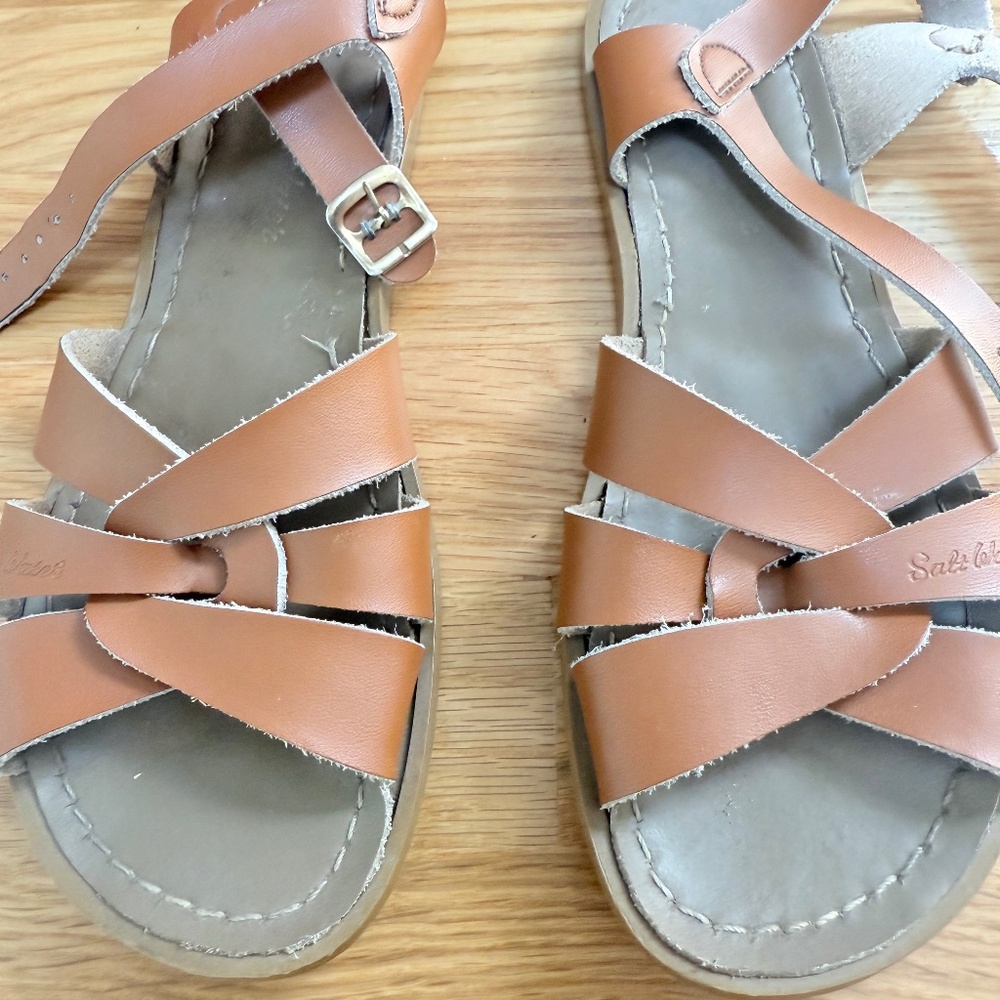 Salt Water Sandals by Hoy Tan Leather Strappy Sandals